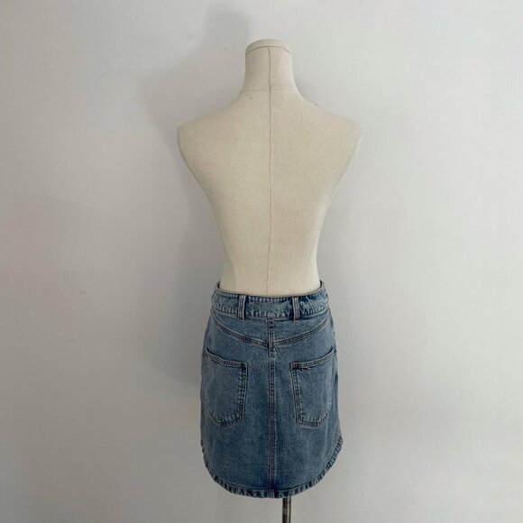 Pilcro By Anthropologie Denim Mini Skirt Womens Size 4 Blue - Picture 6 of 7